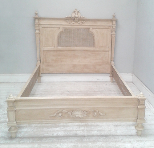 french antique painted cane bed